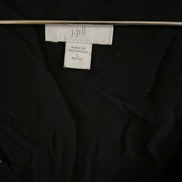 J. Jill Black White Mixed Print Plaid Print Midi Dress Size Large Petite - Picture 10 of 10